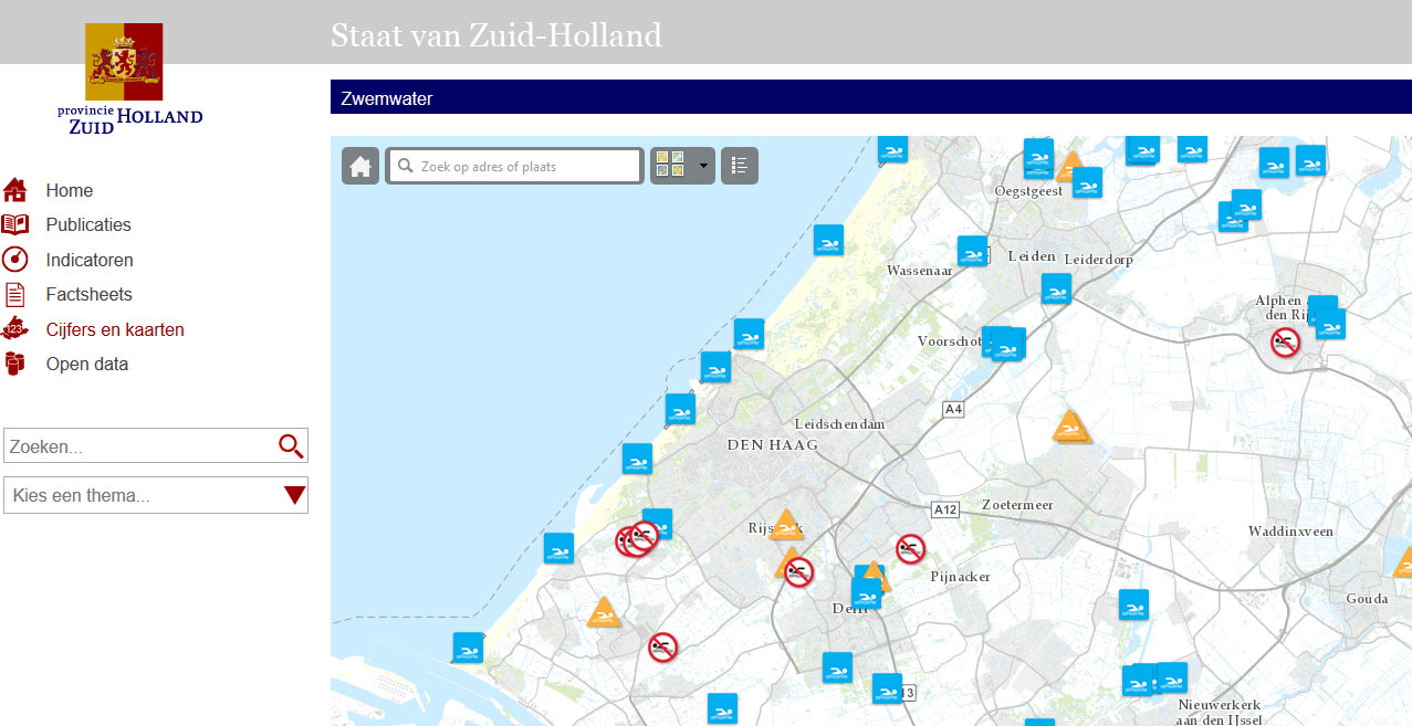 Staat van Zuid-Holland, kaart in ArcGIS online